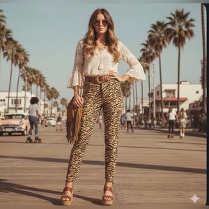 Good American | Good Waist Crop Tiger Print Jeans 15/33 NEW